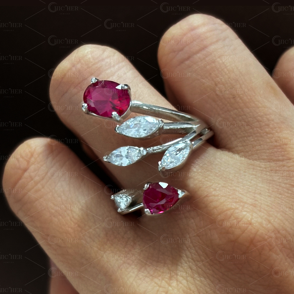 4.75ct Fashion leaf Design Ruby Ring