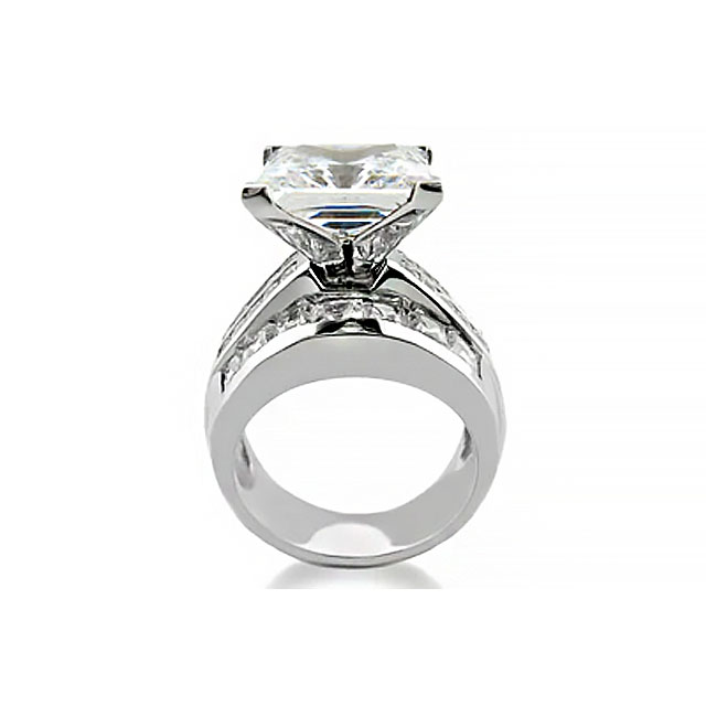 5ct Princess Cut White Sapphire Engagement Ring