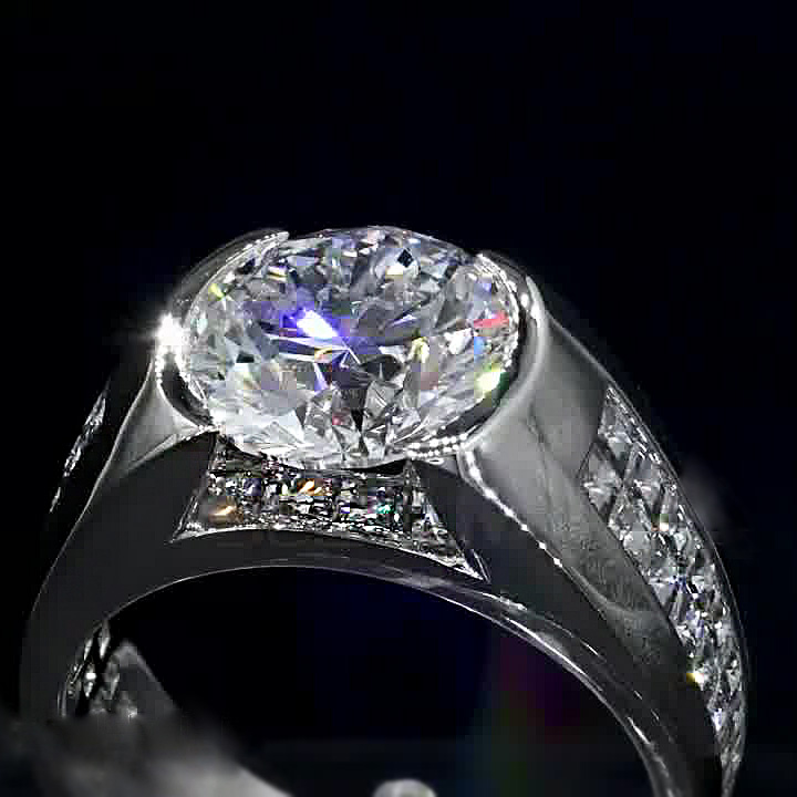 5ct Round Cut White Sapphire Engagement Ring