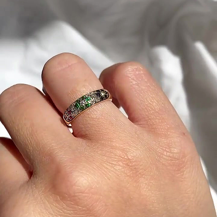 2.75ct Round Cut Colorful Sapphire Eternity Ring