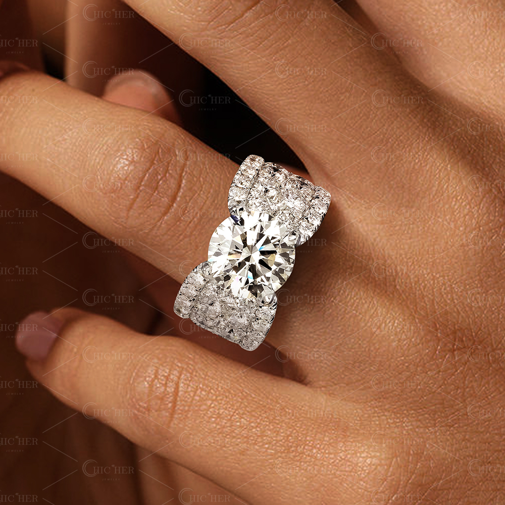 2ct Round Cut White Sapphire Engagement Ring