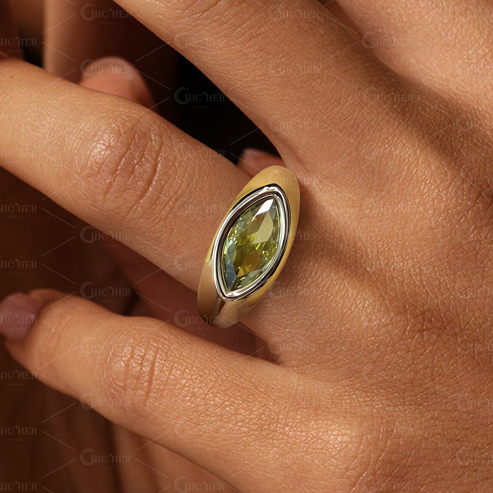 2ct Marquise Cut Yellow Sapphire Wedding Ring