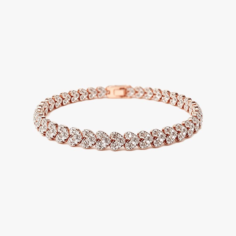Love Heart White Sapphire Men's Wrist Chain Bracelet