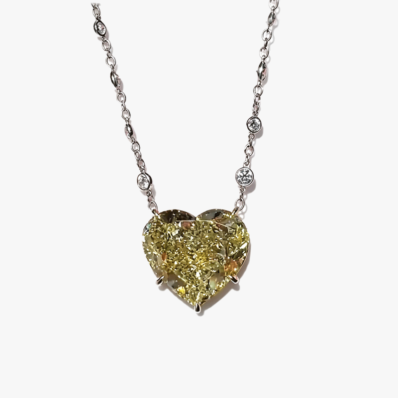 Heart Cut Yellow Sapphire Pendant Necklace