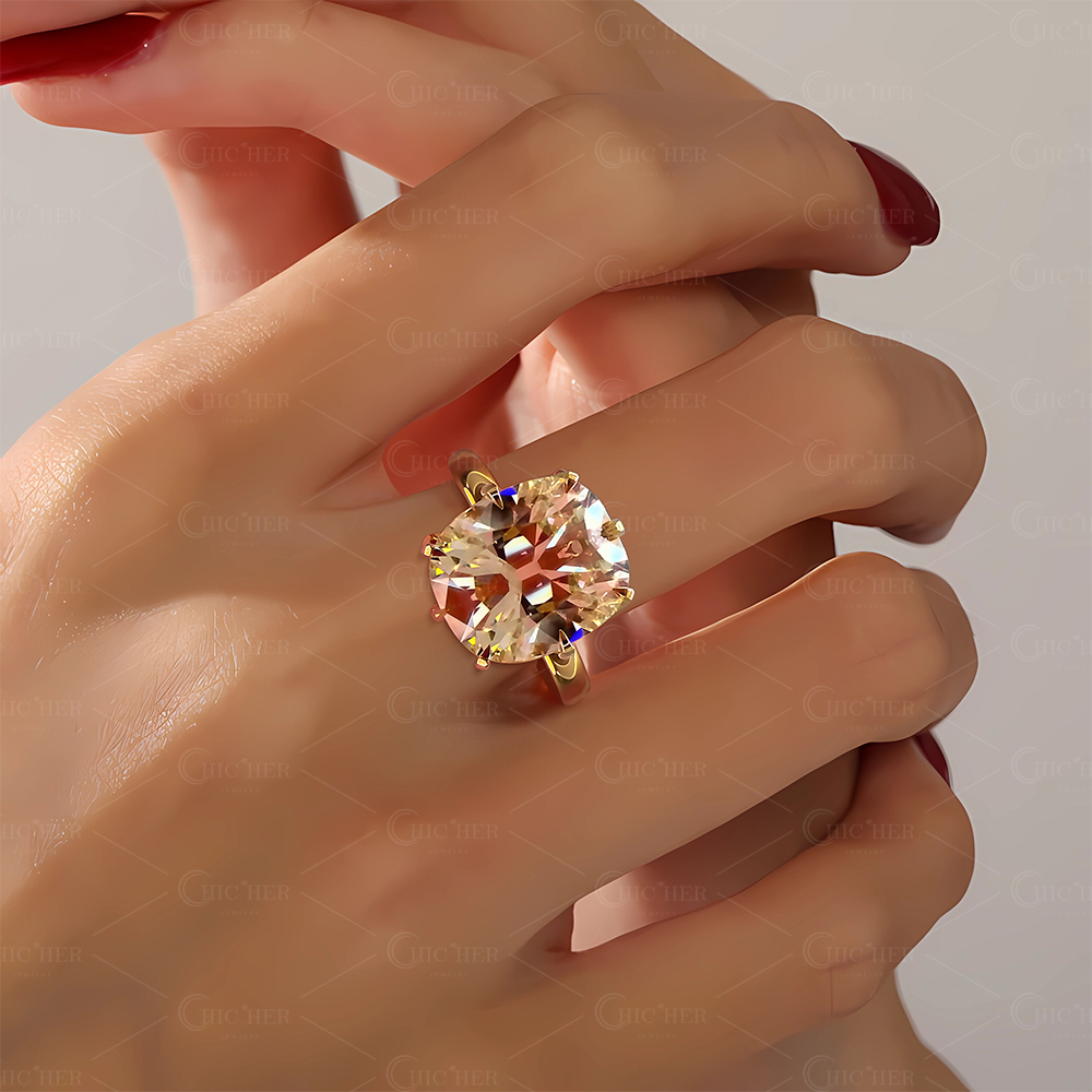 5ct Cushion Cut Yellow Sapphire Engagement Ring