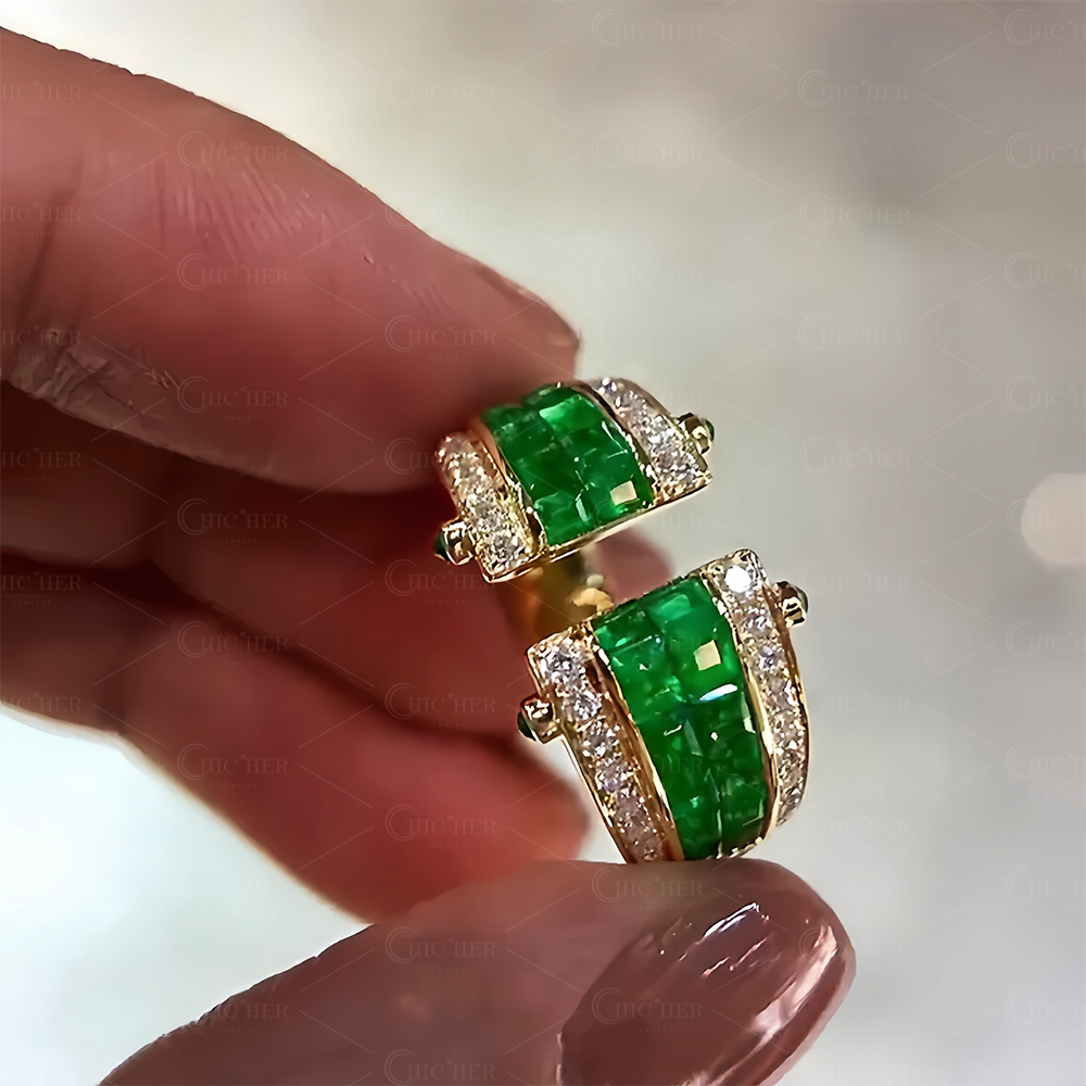 6ct Emerald Cut Emerald Sapphire Eternity Ring