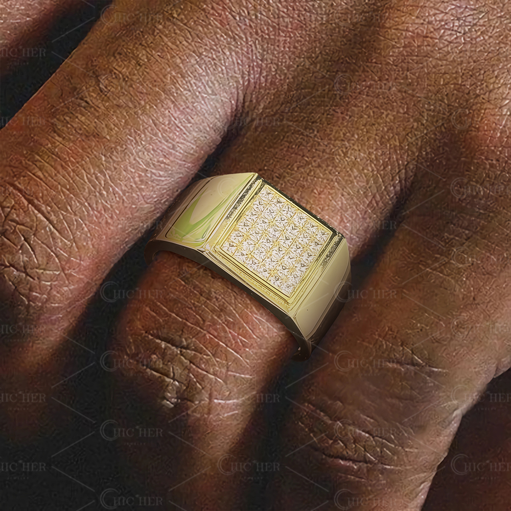 5ct Princess Cut White Sapphire Men's Eternity Ring