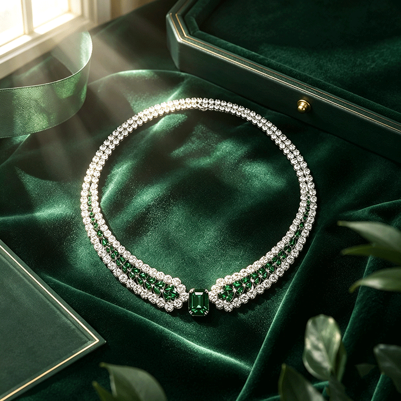 Luxury Emerald Choker Necklace For Women
