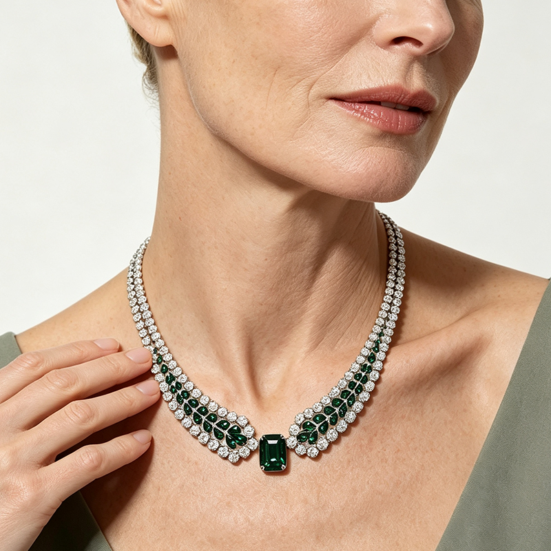 Luxury Emerald Choker Necklace For Women