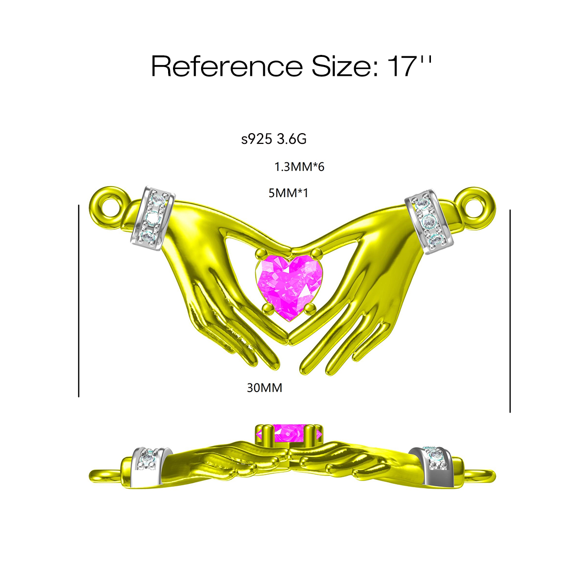 Lovely Hands Design Pendant Necklace