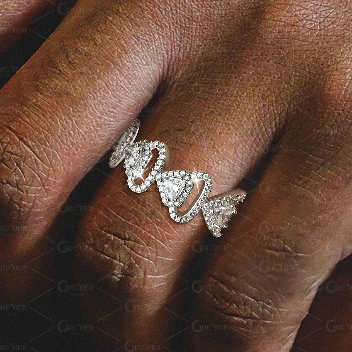 Round Cut White Sapphire Men's Wedding Band