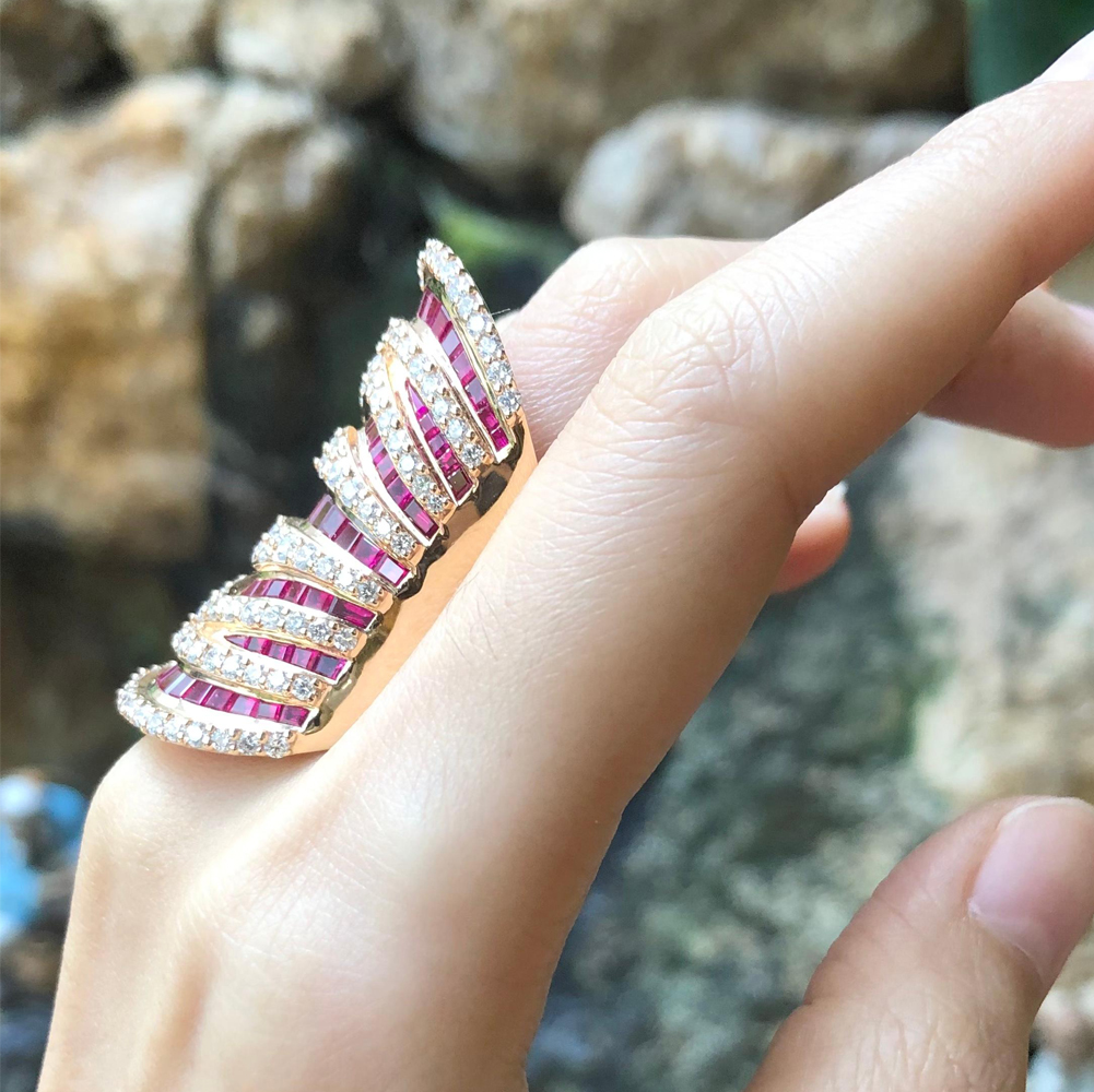 Magnificent 9.77ct Multi-cut Ruby Sapphire Cocktail Ring