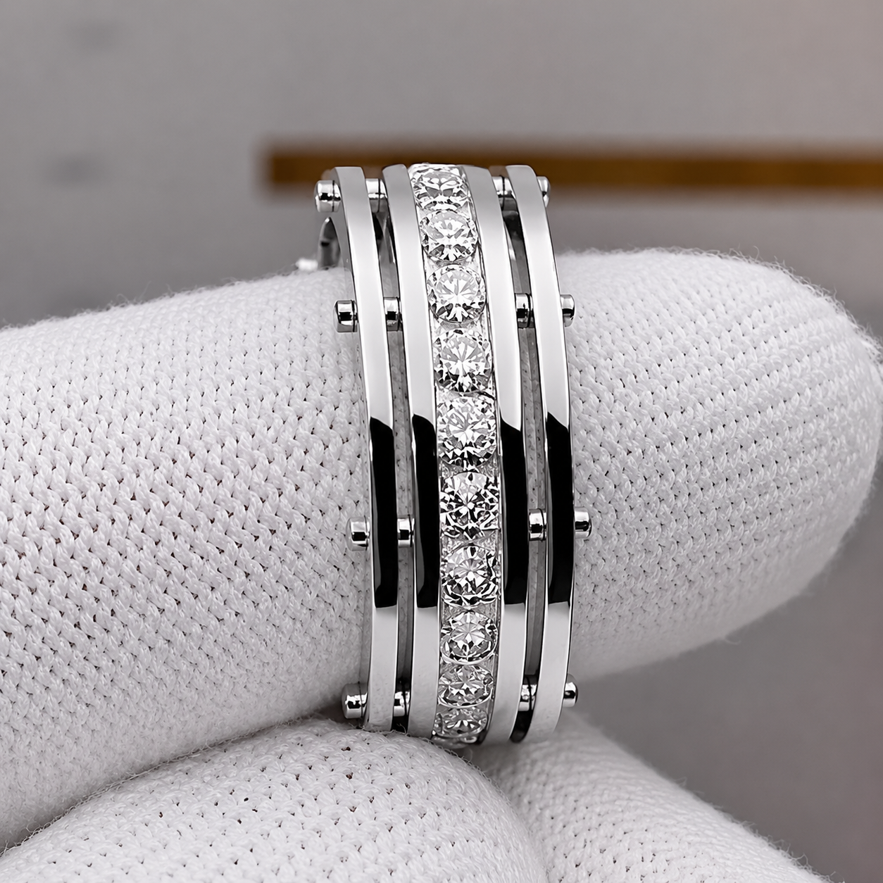 3ct Round Cut White Sapphire Men's Engagement Ring