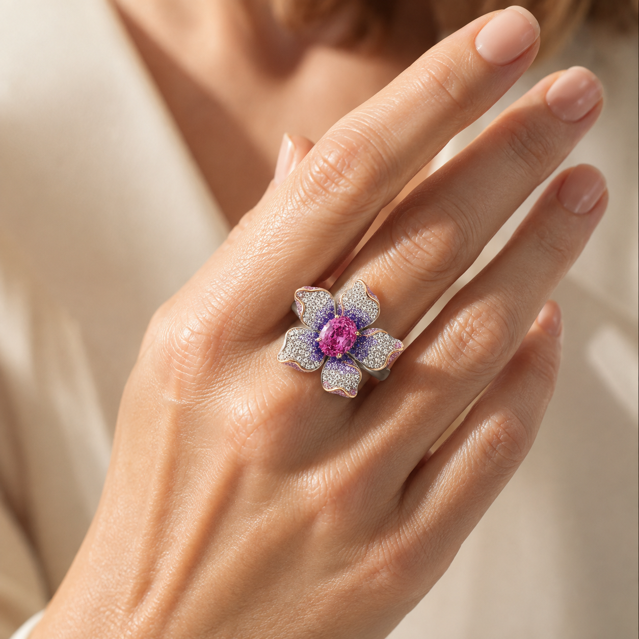 Original Design - 1.5ct Oval Cut Amethyst Sapphire Engagement Ring