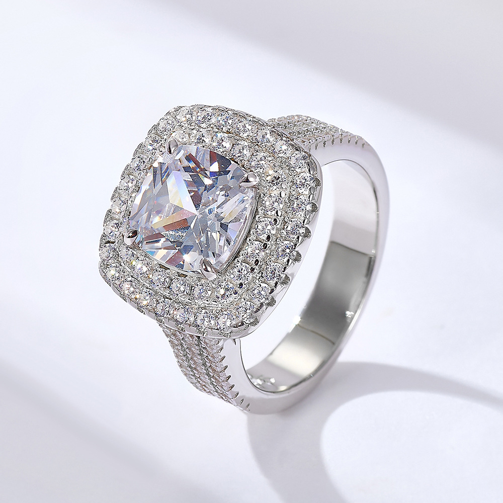 5ct Double Halo Cushion Cut Sapphire Engagement Ring