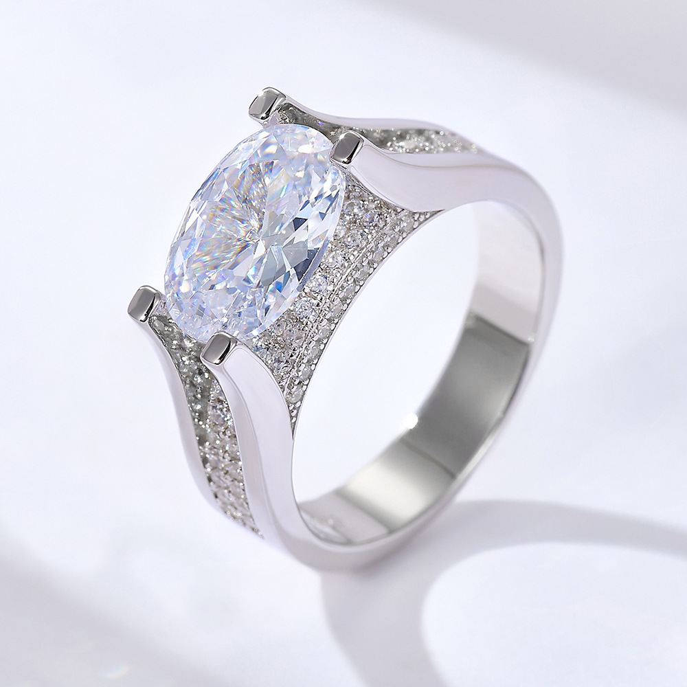 3.5ct East-west Design Oval Cut Engagement Ring