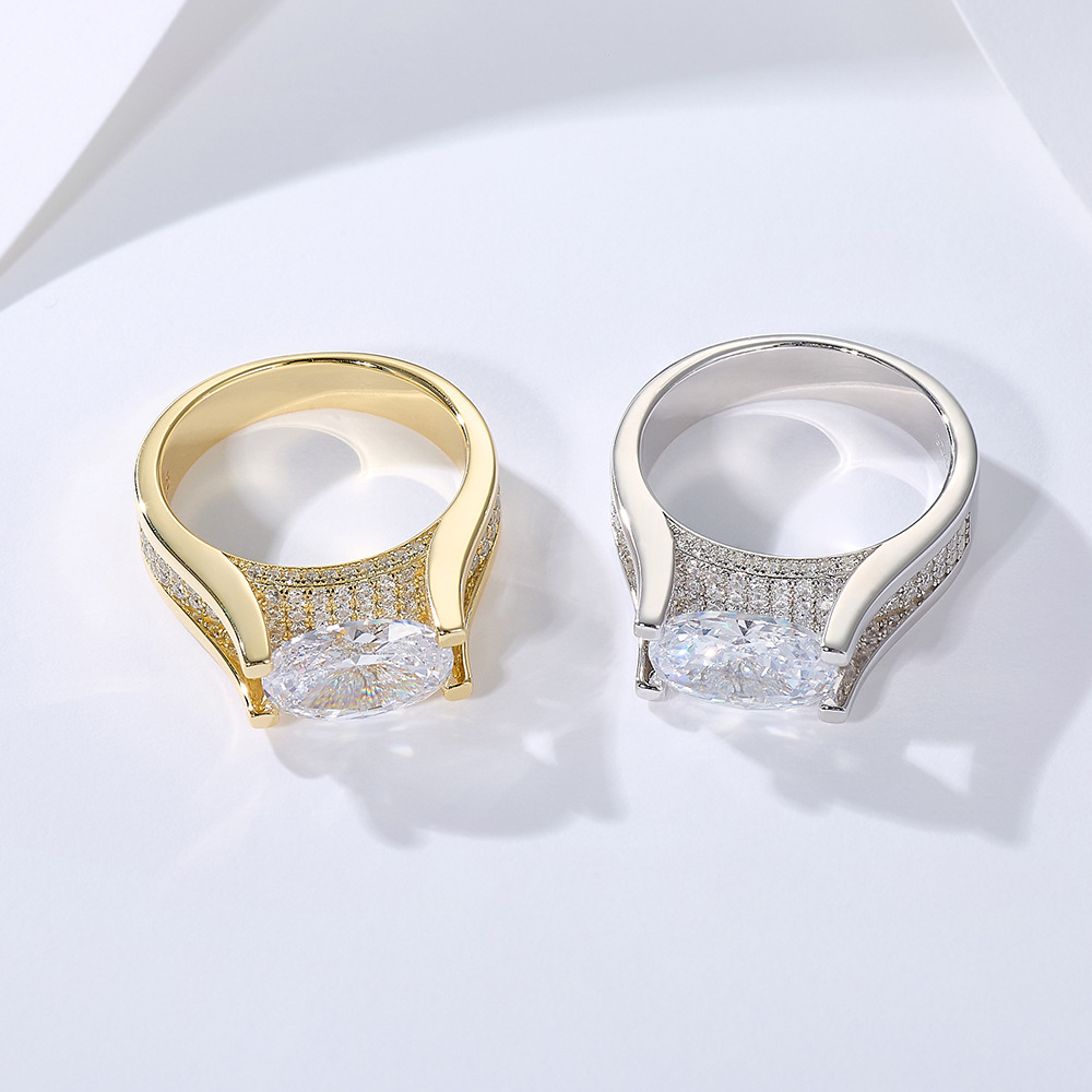 3.5ct East-west Design Oval Cut Engagement Ring