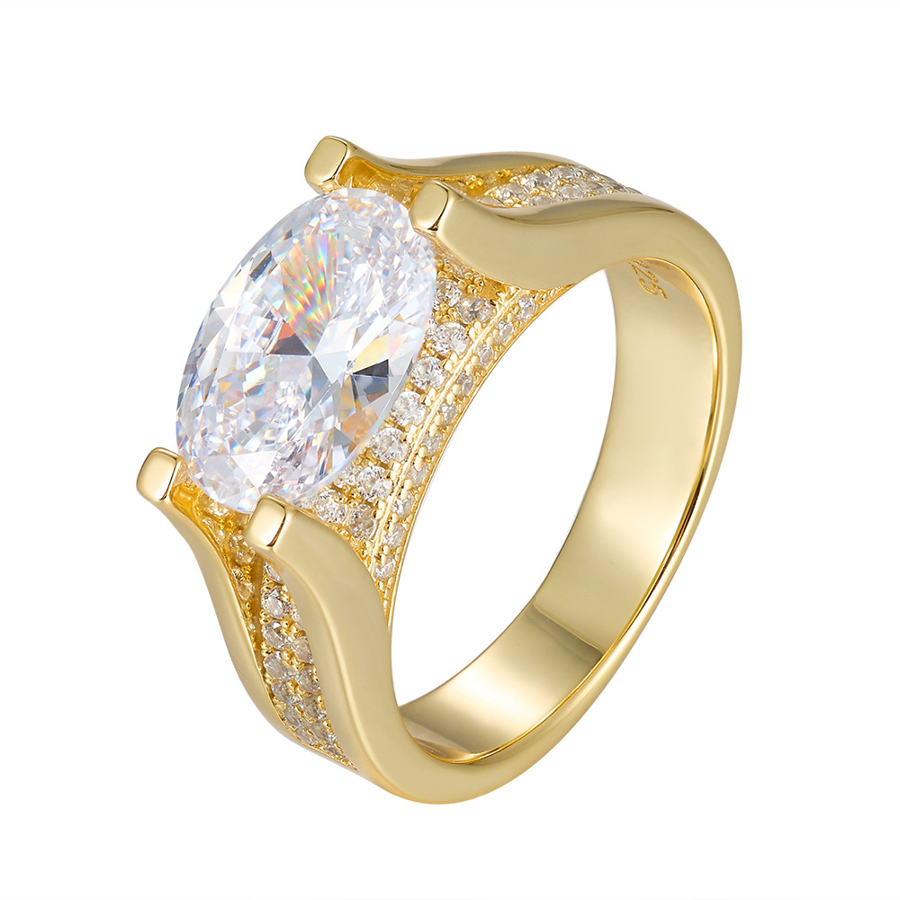 3.5ct East-west Design Oval Cut Engagement Ring