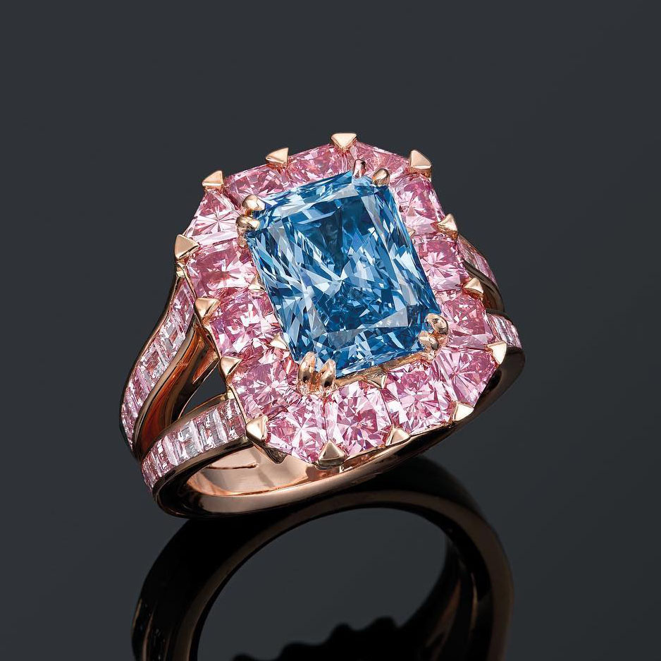 6ct Emerald Cut Aquamarine Sapphire Engagement Ring