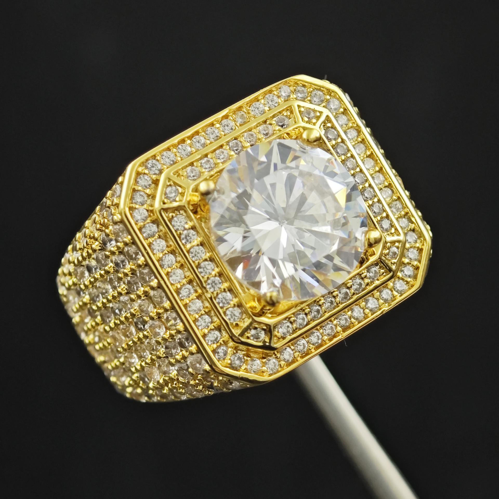 Men's 5ct Round Cut White Sapphire Engagement Ring