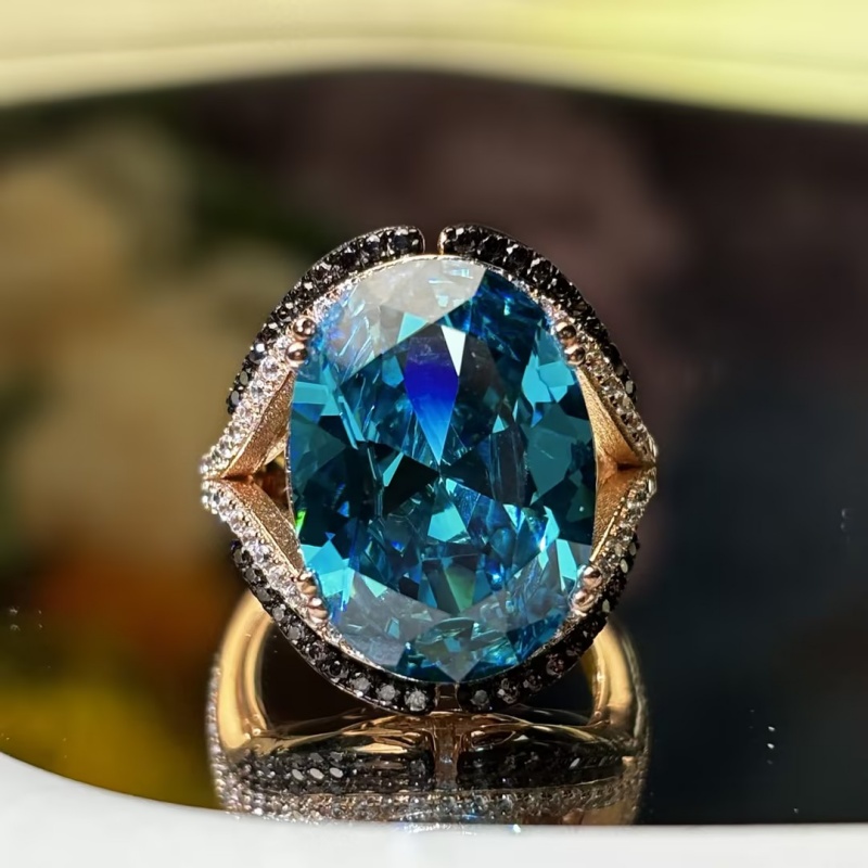 7ct Oval Cut Blue Sapphire Engagement Ring