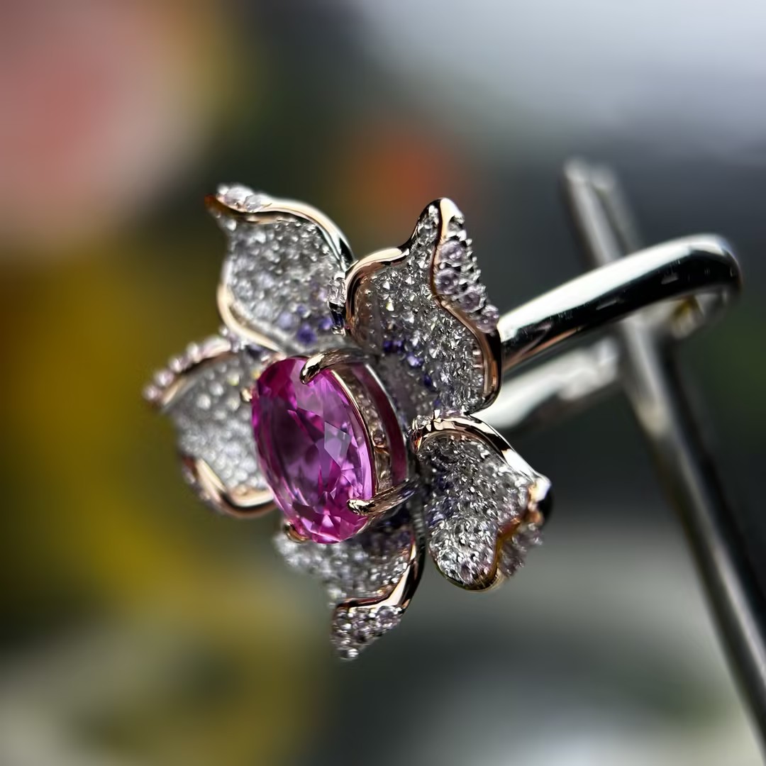 Original Design - 1.5ct Oval Cut Amethyst Sapphire Engagement Ring