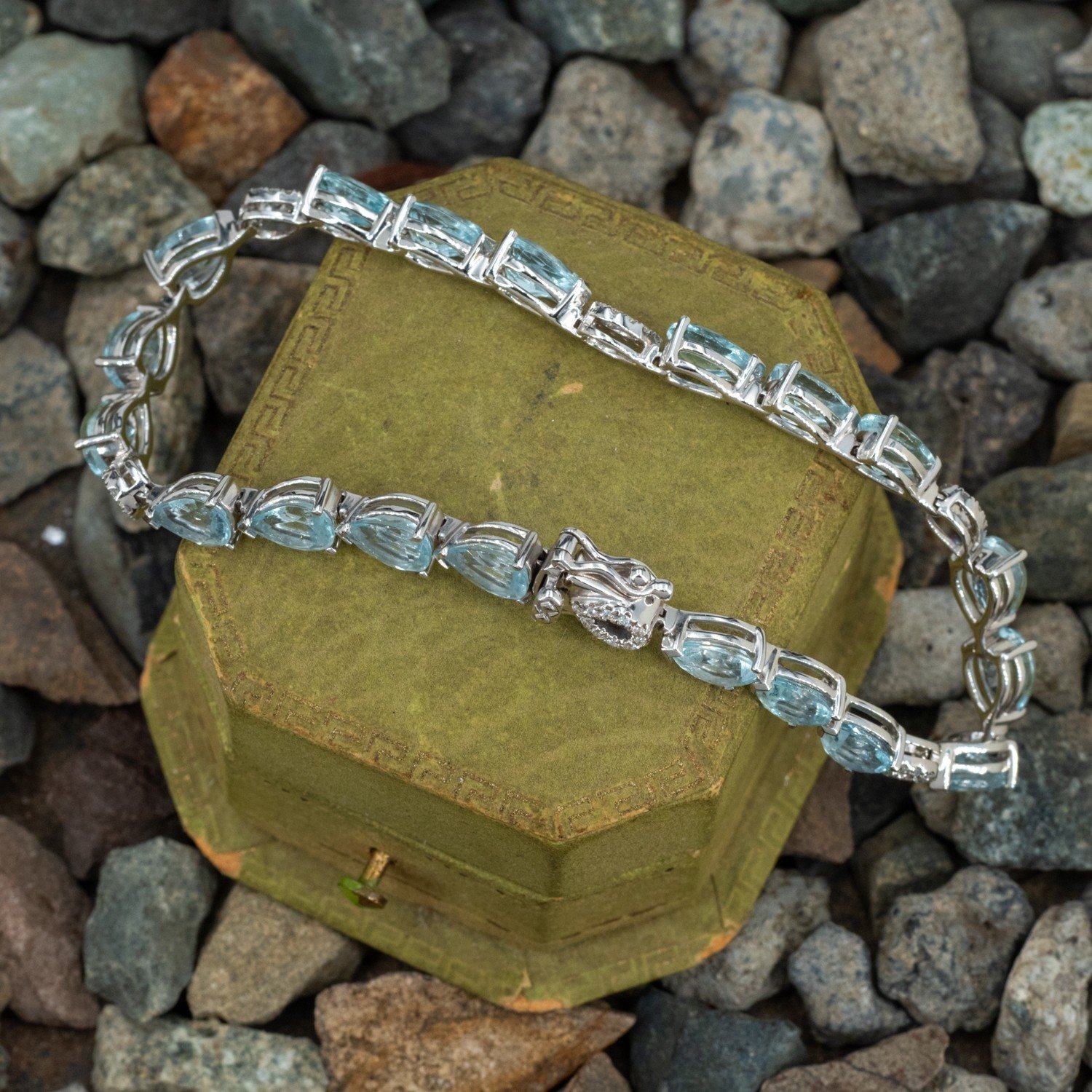 Pear Cut Aquamarine Sapphire Bracelet