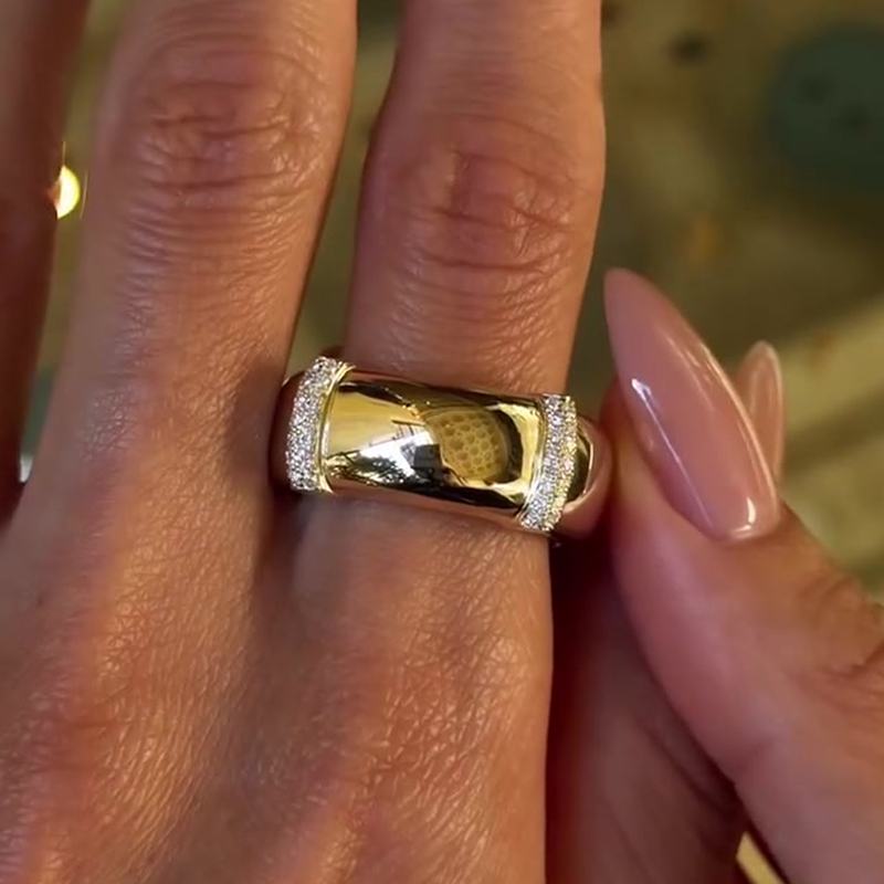 The Aura Case - White Sapphire Statement Band Ring