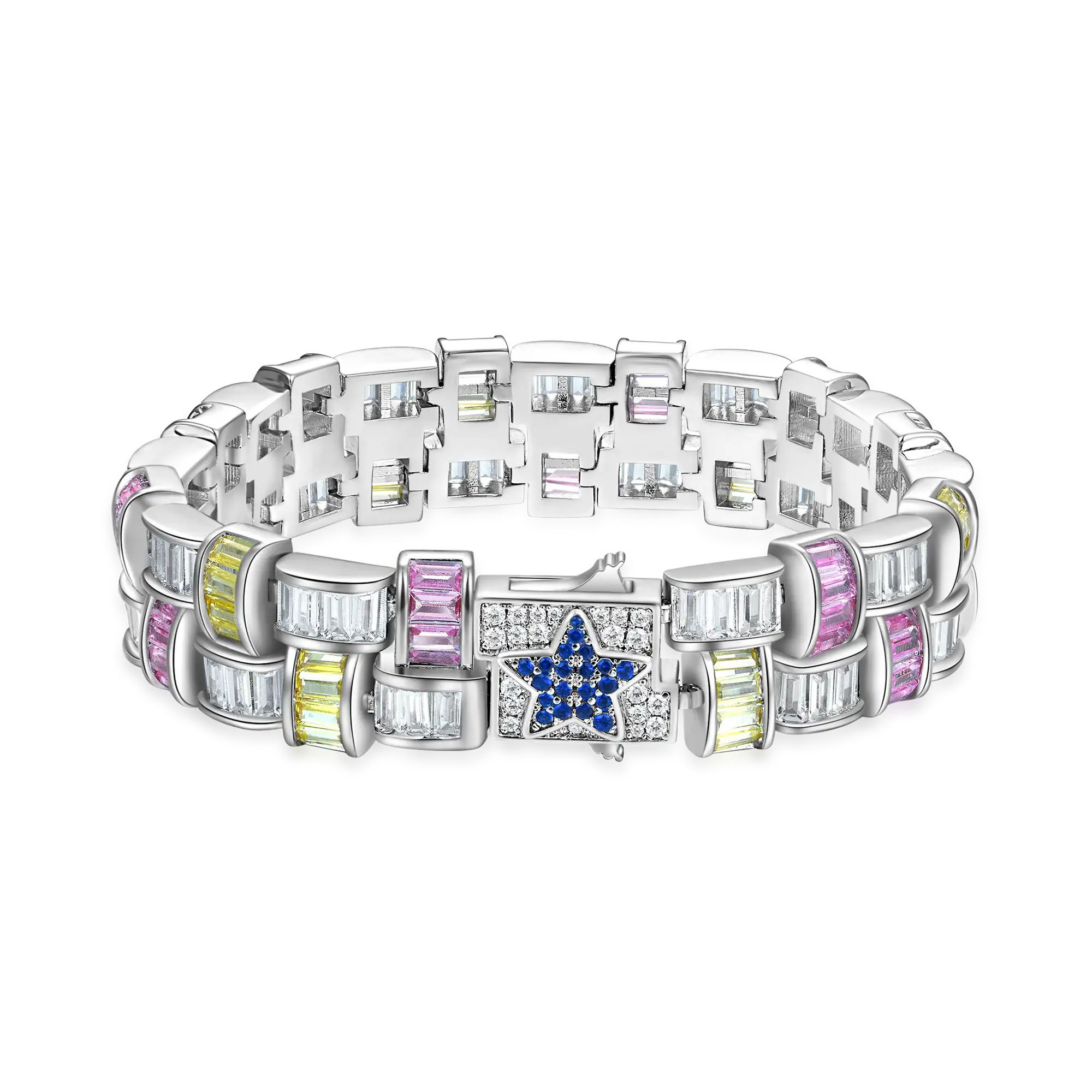 Baguette&Round Cut Multi-color Woven Bracelet