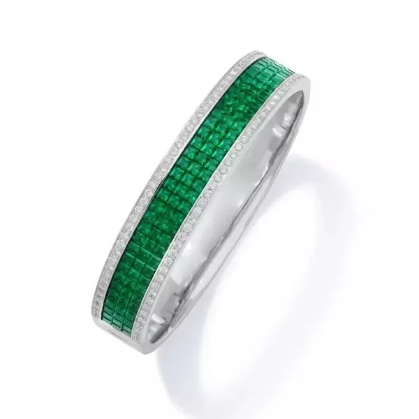 Three-Row Two-tone Invisible Setting Princess Cut Bracelet