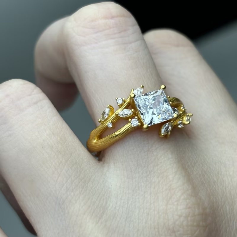Original Design - 2ct Princess Cut White Sapphire Engagement Ring