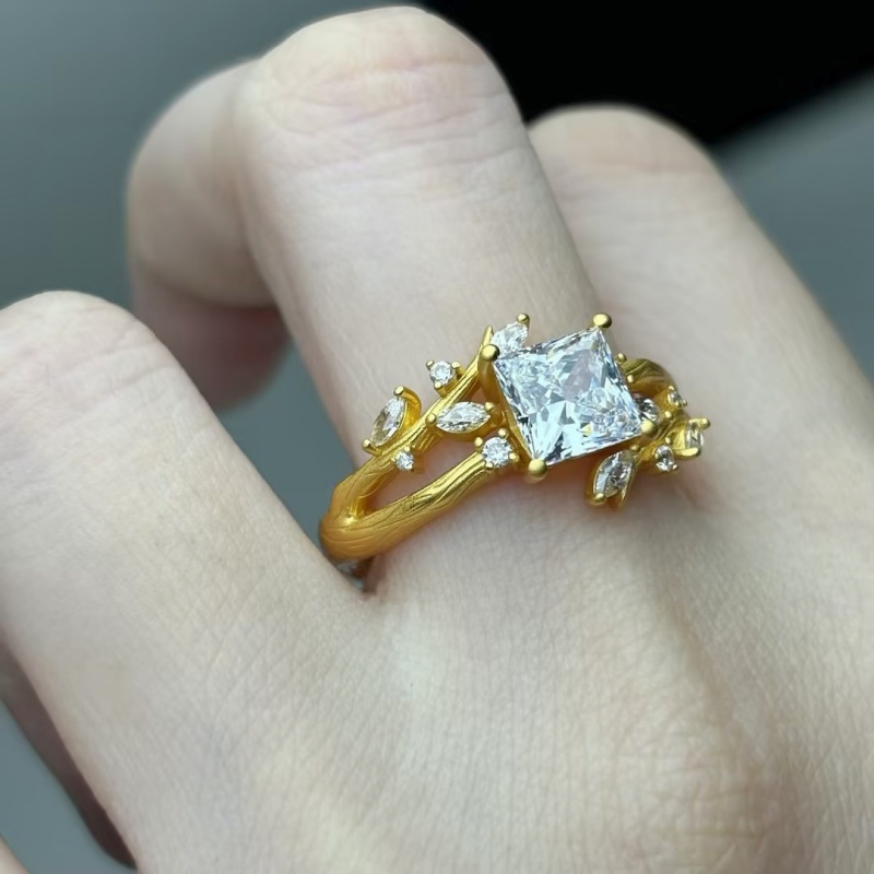 Original Design - 2ct Princess Cut White Sapphire Engagement Ring