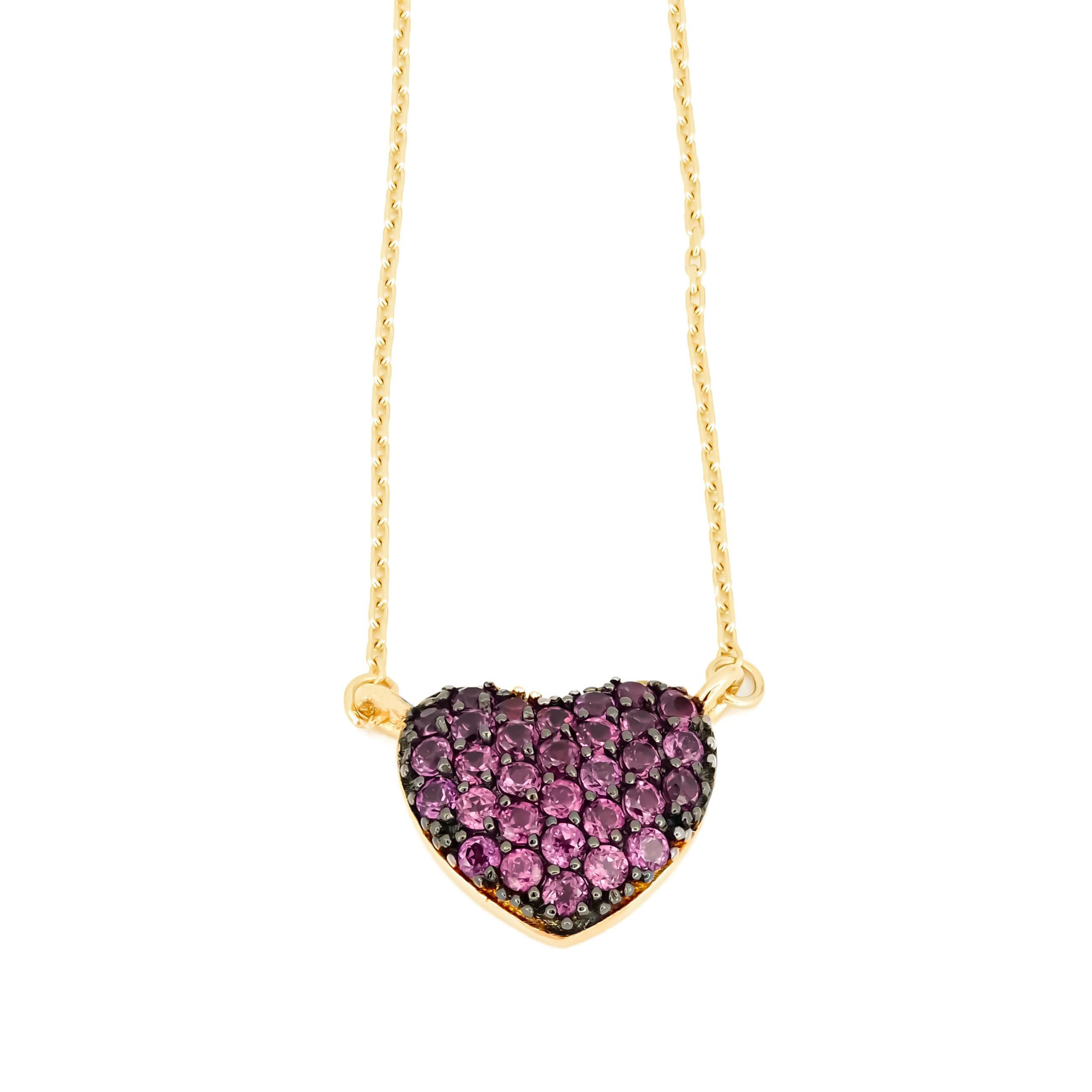 Heart Shape Round Cut Pendant Necklace
