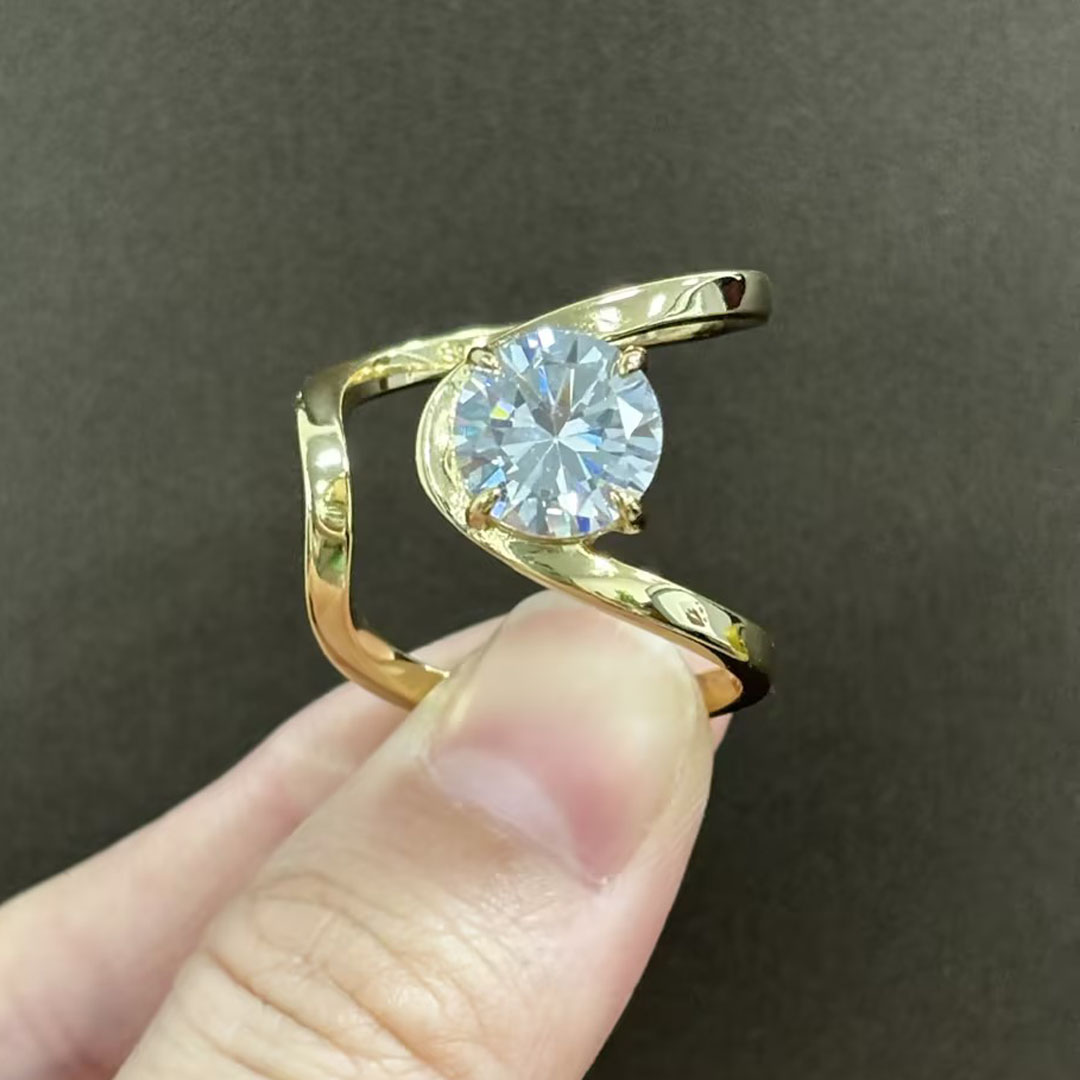 2ct Round Cut White Sapphire Engagement Ring