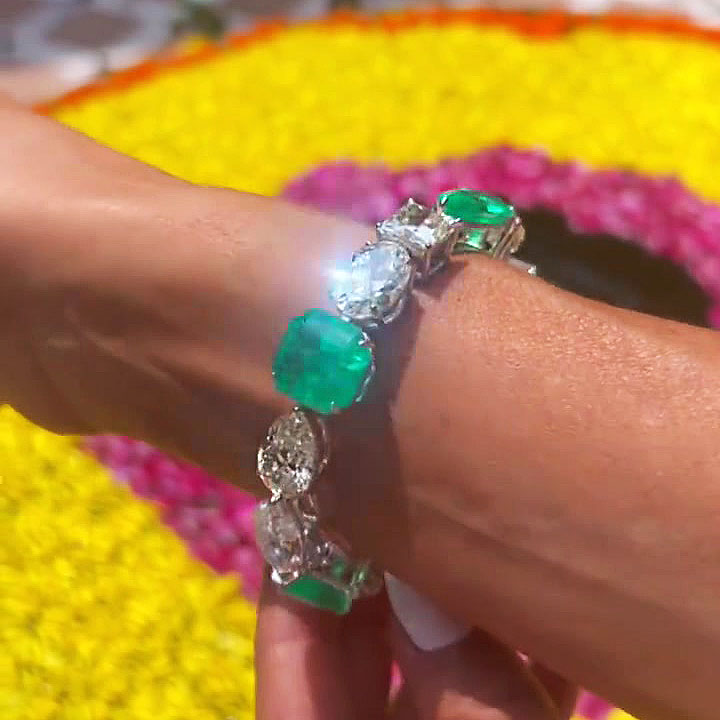 Pear Cut Emerald Sapphire bracelet