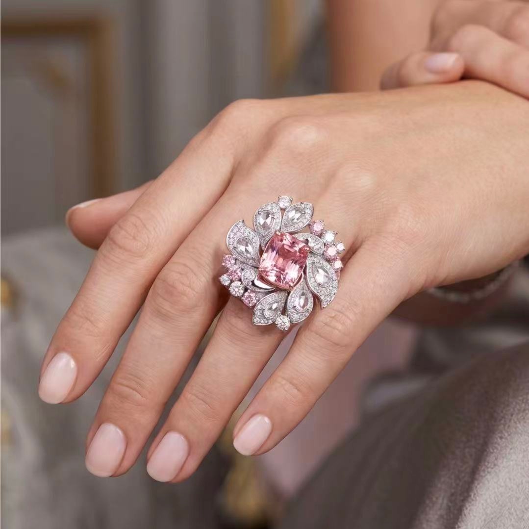 Original Design - 2ct Cushion Cut Pink Sapphire Engagement Ring