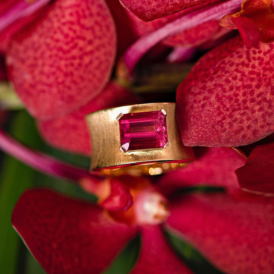 4ct Emerald Cut Ruby Sapphire Engagement Ring