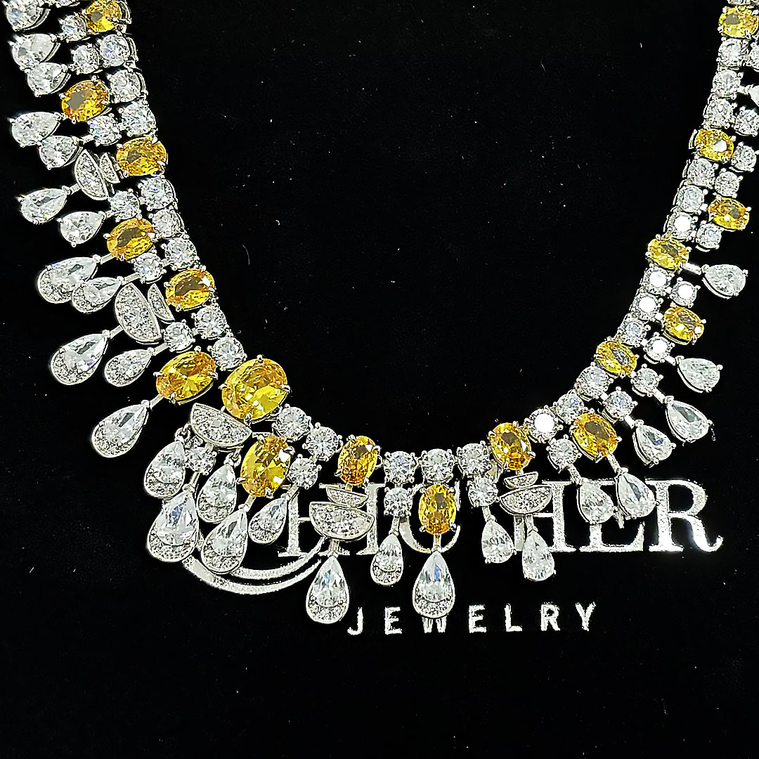 Multi-cut Yellow Sapphire Luxury Necklace