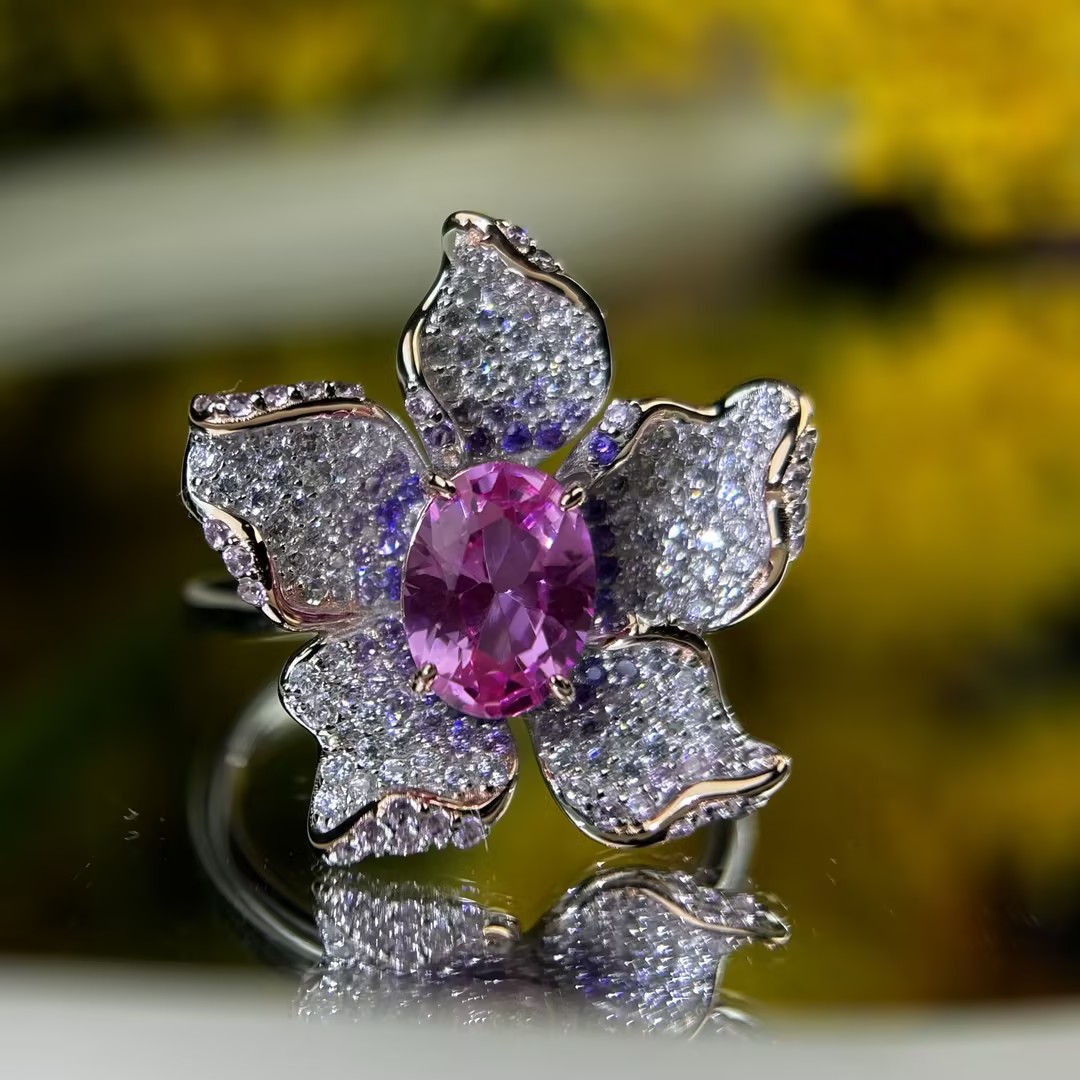 Original Design - 1.5ct Oval Cut Amethyst Sapphire Engagement Ring