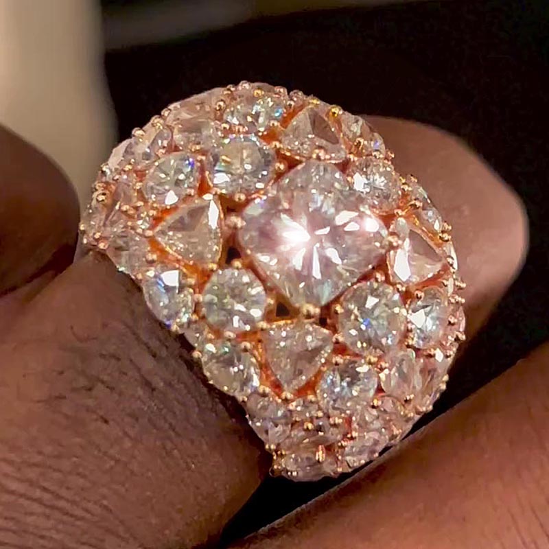 2ct Radiant Cut White Sapphire Men's Ring