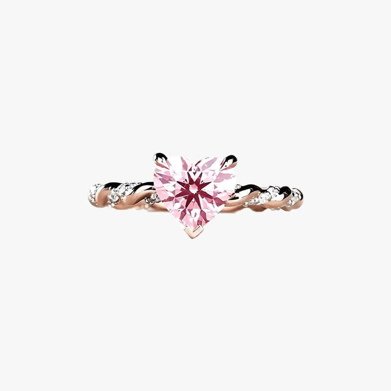 Romantic Rose Gold 2ct Heart Cut Pink Sapphire Engagement Ring