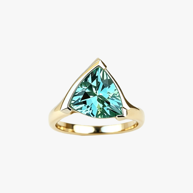 4ct Triangular Cut Paráiba Blue Sapphire Solitaire Ring