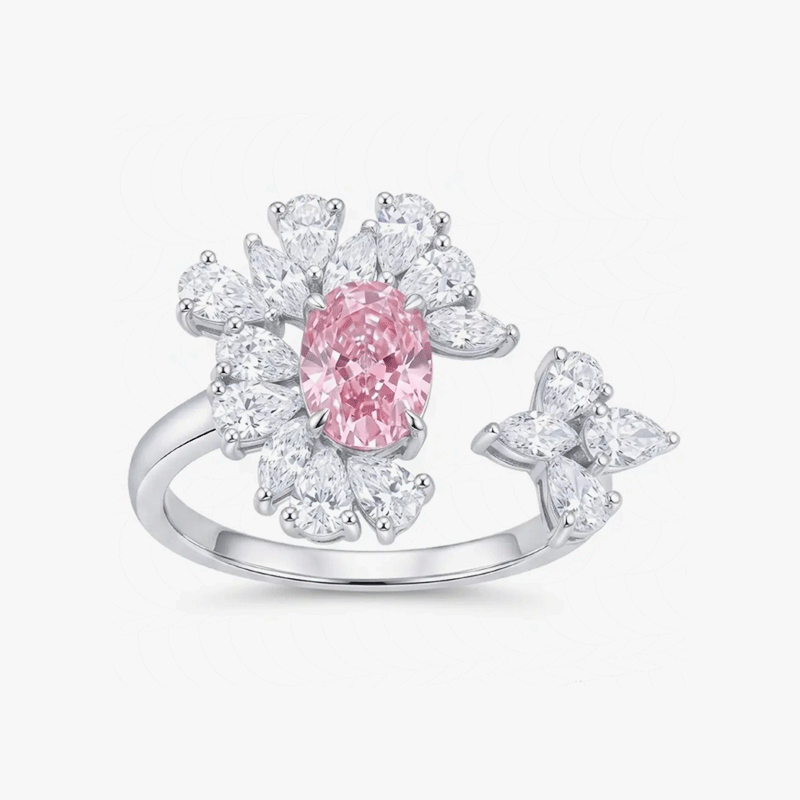 Original Design - 3ct Oval Cut Pink Sapphire Engagement Ring