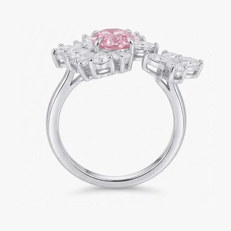 Original Design - 3ct Oval Cut Pink Sapphire Engagement Ring