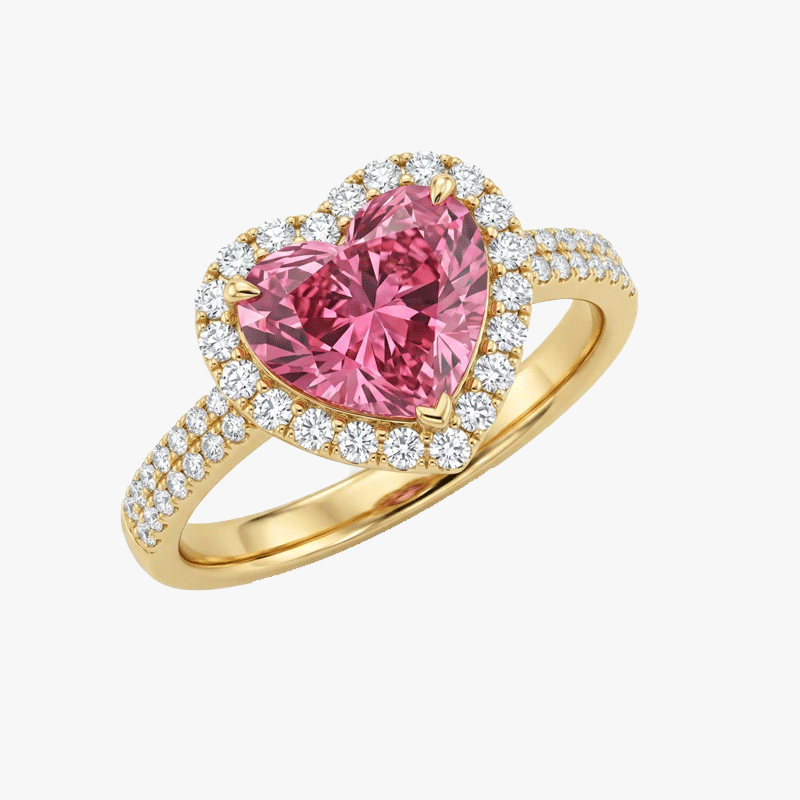 4ct Heart Cut Pink Sapphire Engagement Ring