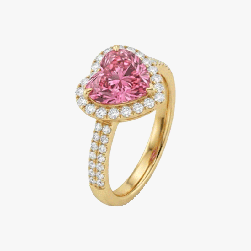 4ct Heart Cut Pink Sapphire Engagement Ring