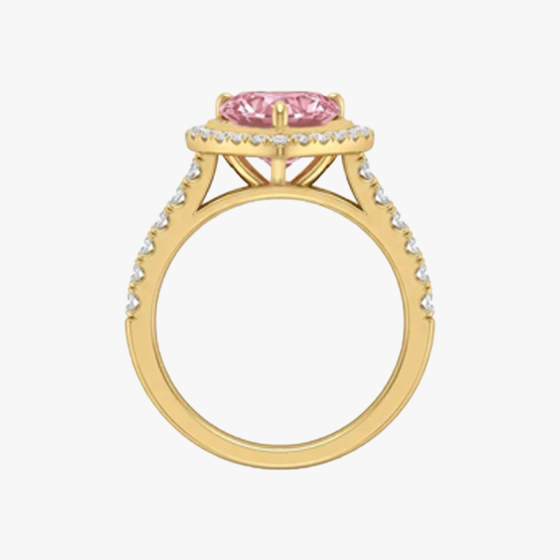 4ct Heart Cut Pink Sapphire Engagement Ring