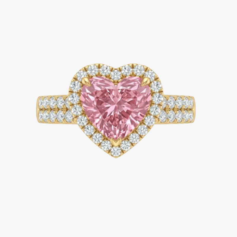 4ct Heart Cut Pink Sapphire Engagement Ring