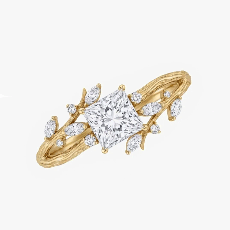 Original Design - 2ct Princess Cut White Sapphire Engagement Ring