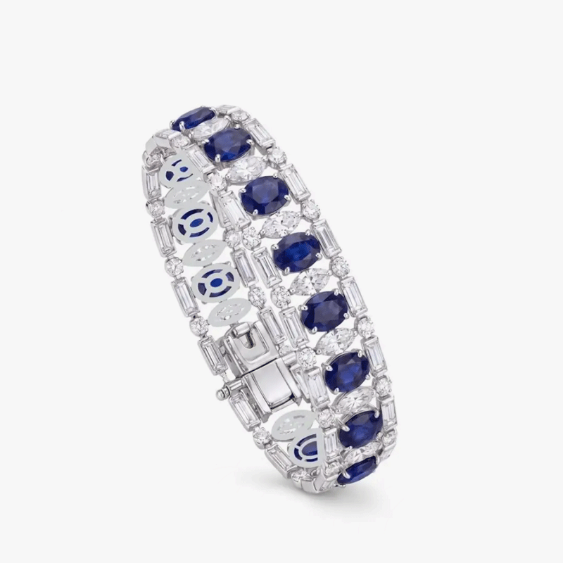 Original Design -Ruby / Blue & White Sapphire Bracelet